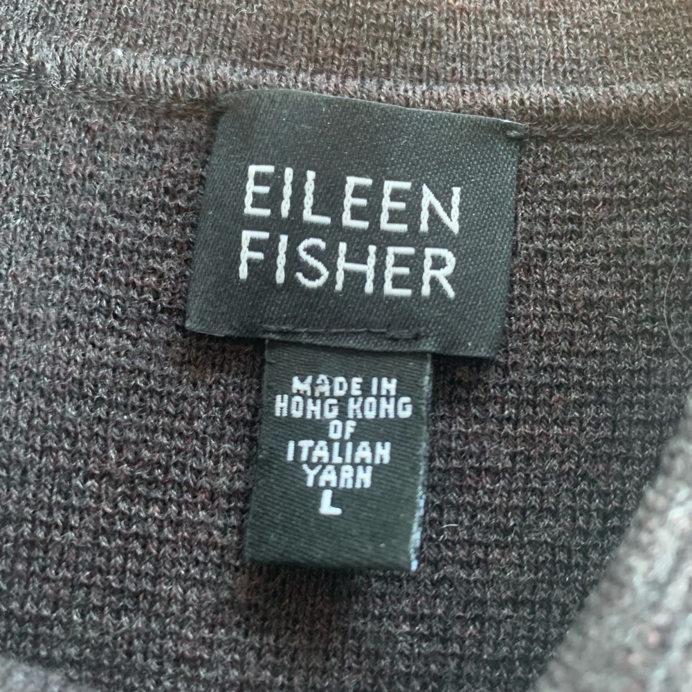 Eileen Fisher Italian Wool Charcoal Gray Sleevless Top Women’s L Preloved - Picture 2 of 8